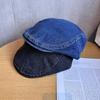 Retro Color Solid Denim Newsboy Cap Vintage Wash Sunshade Street Style Fashion