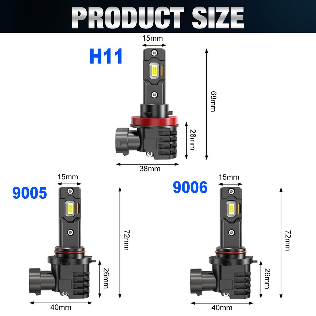 2ks Canbus H11 LED H8 9005 HB3 9006 HB4 LED žiarovky do predných svetlometov 6000K 60W 32000Lm Super jasné bez ventilátora 16-jadrové CSP DRL hmlové svetlo diaľkové svetlo
