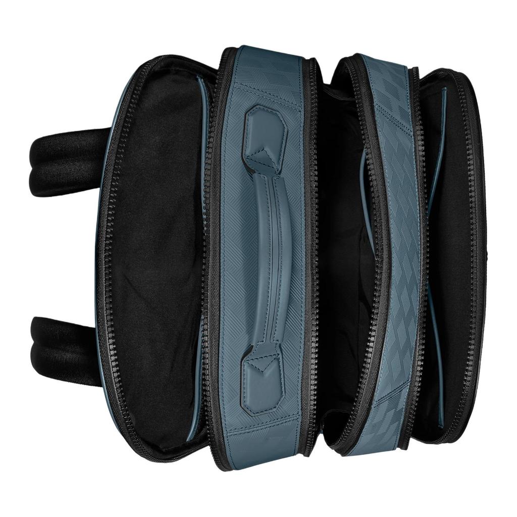 Montblanc Extreme 3.0 Adjustable Shoulder Strap Zipper Closure Leather Backpack Large Men backpack Blue 198856