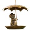 Rust Resistant Hanging Bird Feeder Animal Design With Umbrella Top Large Capacity Container For Backyard Wildlife