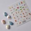5D Embossed Colorful Lotus Leaf Small Fish Soft Relief Nail Art Stickers Diy