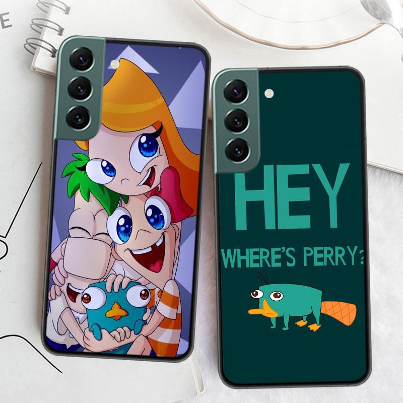 Cartoon Perry The Platypus Phone Case For Samsung Galaxy S22 S25 Ultra S21 S10 Plus S26 Edge S20 S23 S24 FE Cover Silicone S