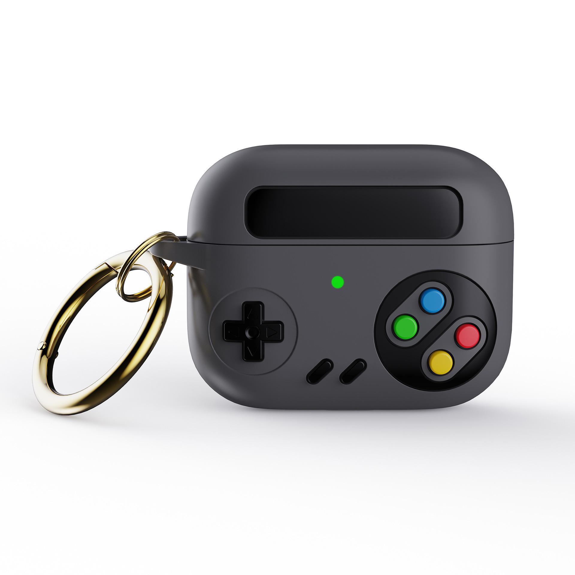 

Силиконовый защитный чехол Retro Game для Apple AirPods: Совместимо с AirPods 3 и Pro 2. Airpods 3rd generation серый