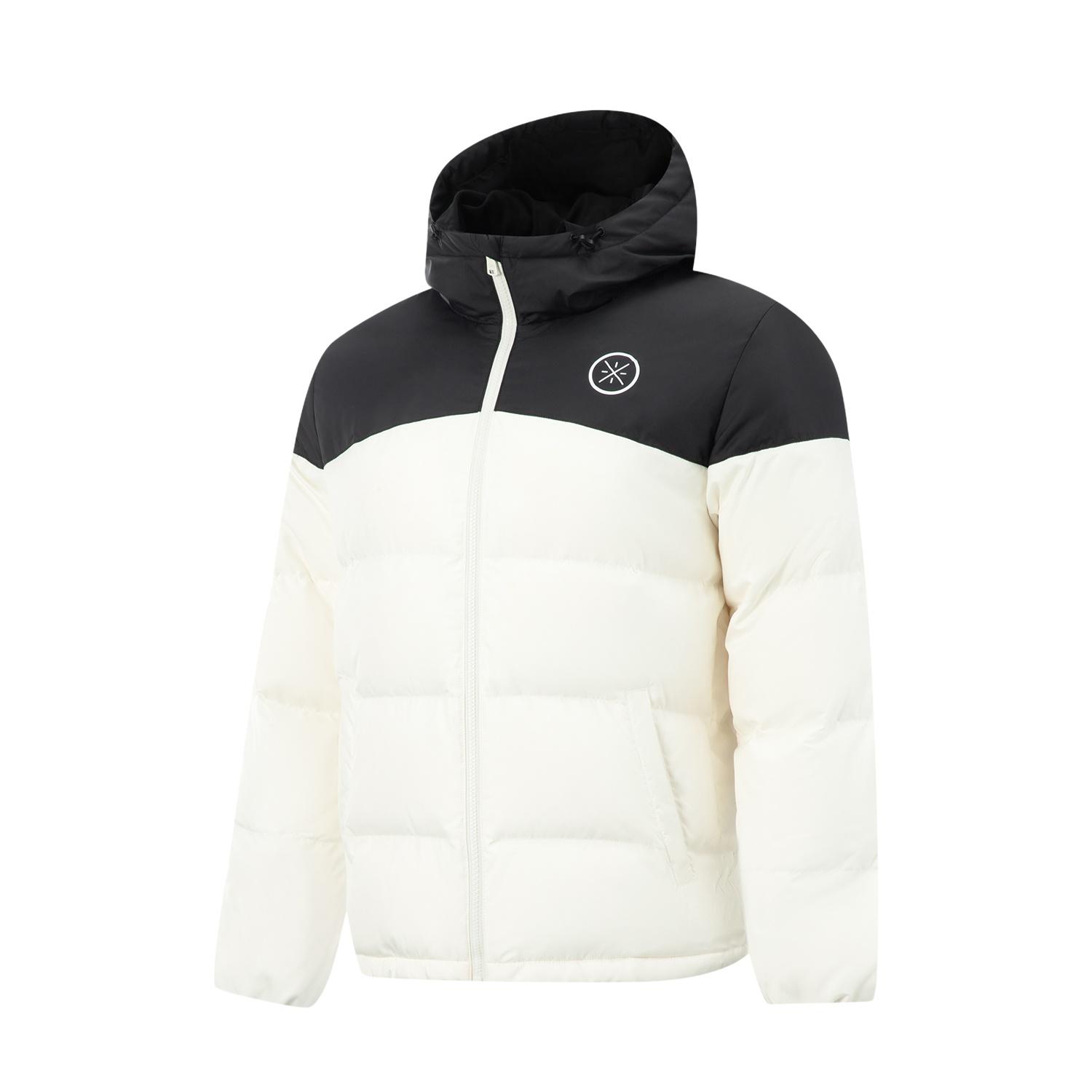 

Li Ning Wade Series Ветрозащитная Водоотталкивающая Пуховая Куртка с Капюшоном и Логотипом, Цветной Блок, Мужская верхняя одежда AYMV065-2 M