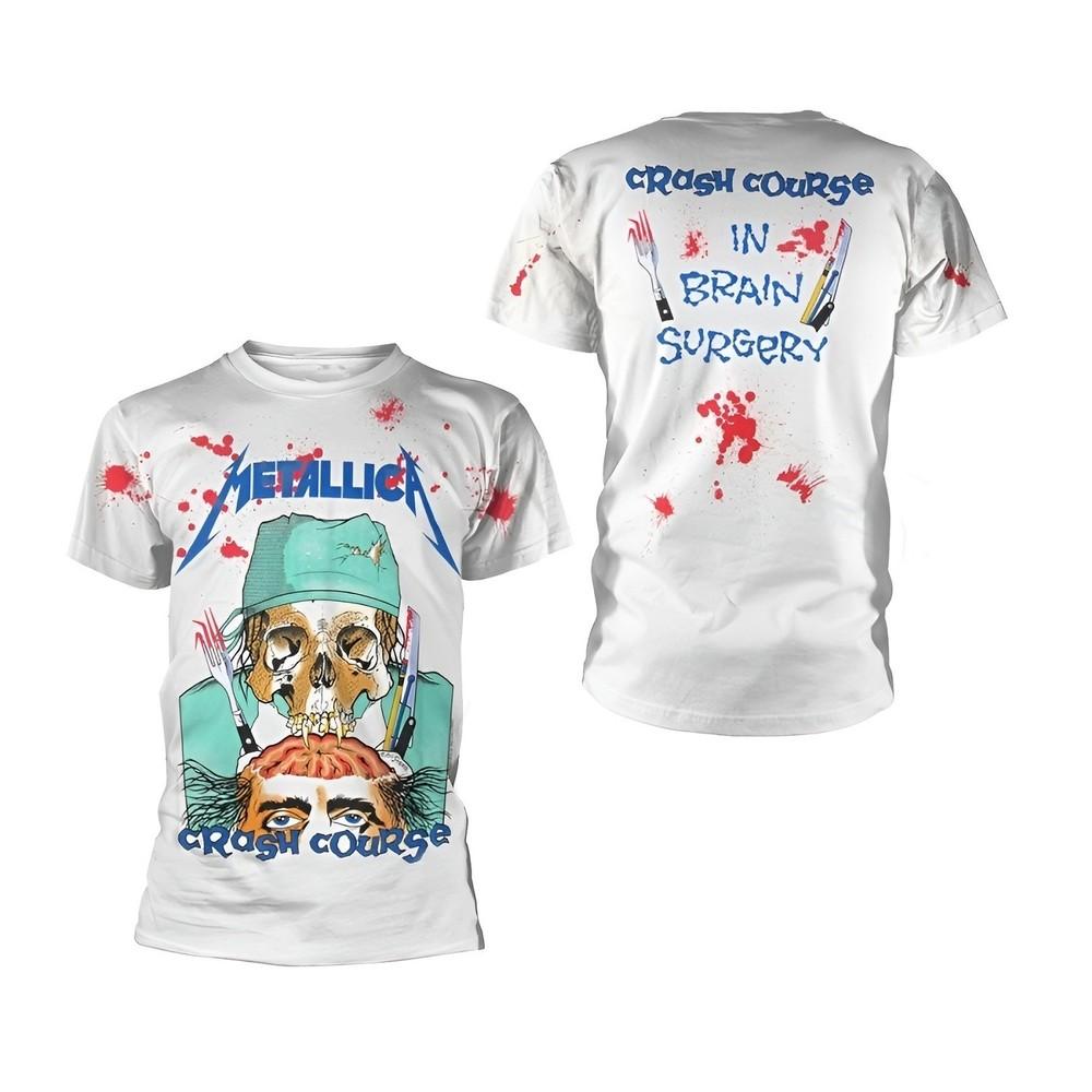 Authentic Metallica Crash Course In Brain Surgery All-Over T-Shirt S-2XL NEW Unisex T-Shirt L