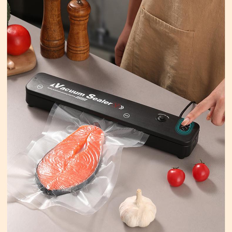 Kunststoffversiegelung und Konservierungsversiegelungsmaschine Vakuum Klein Haushalt Lebensmittelverpackung Vollautomatische Versiegelung Gekochtes Essen Kompressor