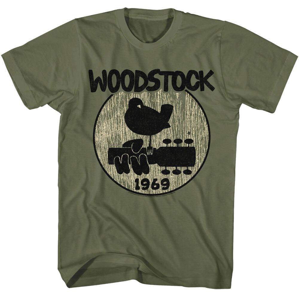 Woodstock Vintage Logo Men T Shirt Bird on Guitar Hippie Music Festival S