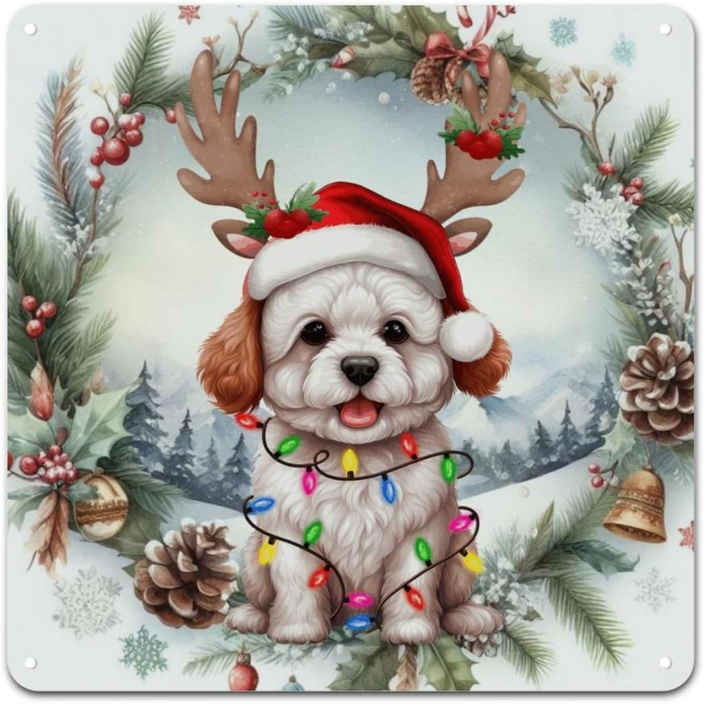 Christmas Metal Wall Art for Home Living Room Kitchen Decor