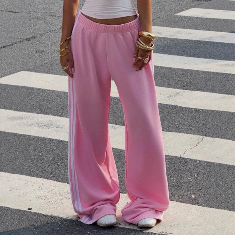 Women's Athleisure Pants Women's Knitted Drawstring Loose Wide Leg Sweatpants