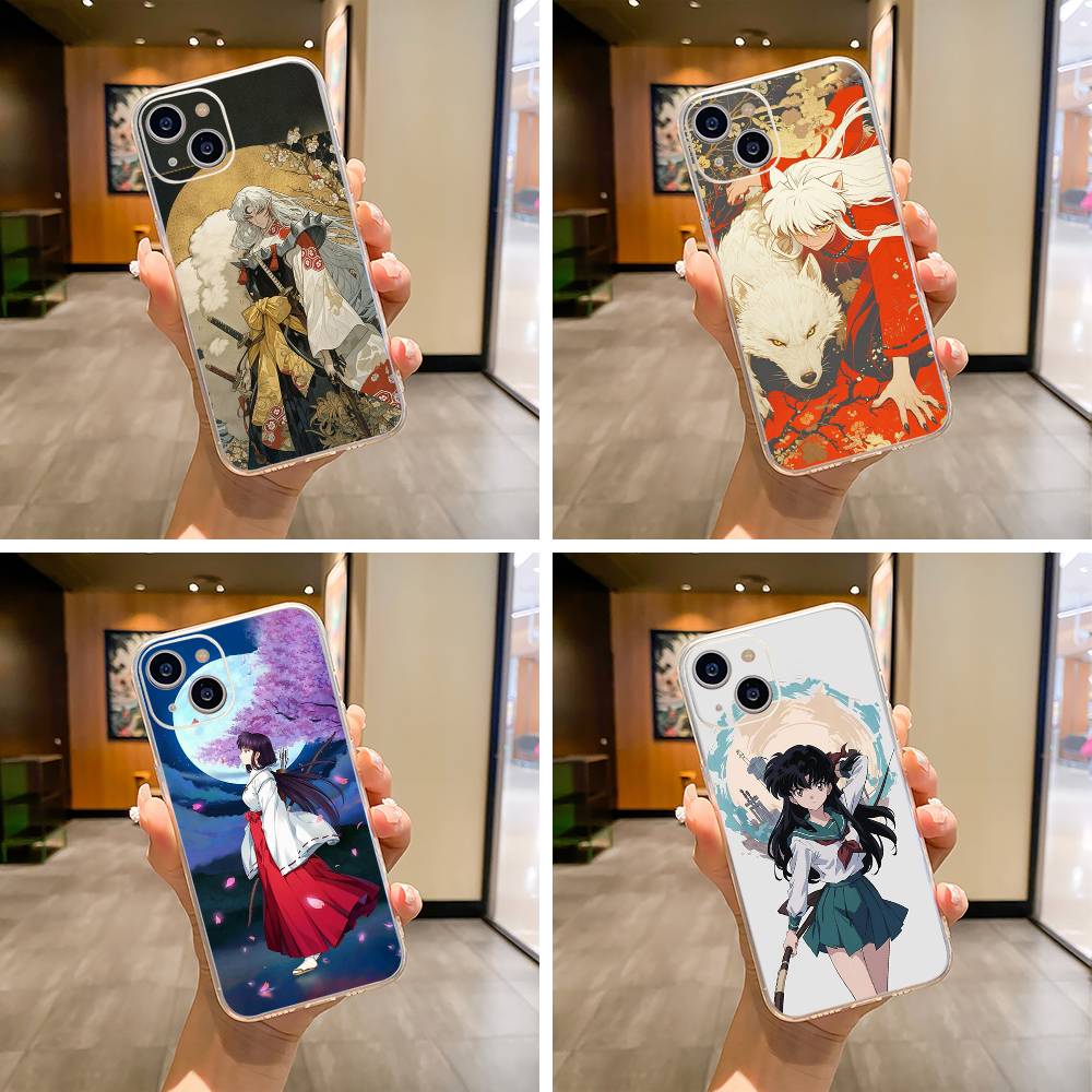 L-L-Inuyasha Phone Case For iPhone17,16,15,14,13,12,11 ,Pro Max, Plus Soft Silicone Transparent Cover