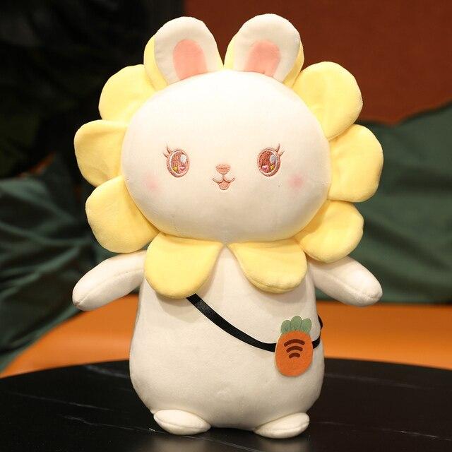 1ks 25/35cm Krásný plyšový slunečnicový králík Hračky Měkký roztomilý králík Polštář Vycpaná zvířátka Panenky Narozeniny Valentýnský dárek pro dívku