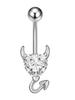 Piercing de Umbigo em Aço Inoxidável com Zircônias