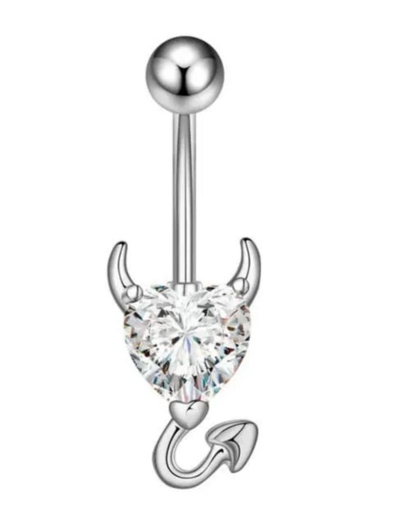 Piercing do pępka ze stali nierdzewnej z cyrkoniowymi kolczykami do pępka