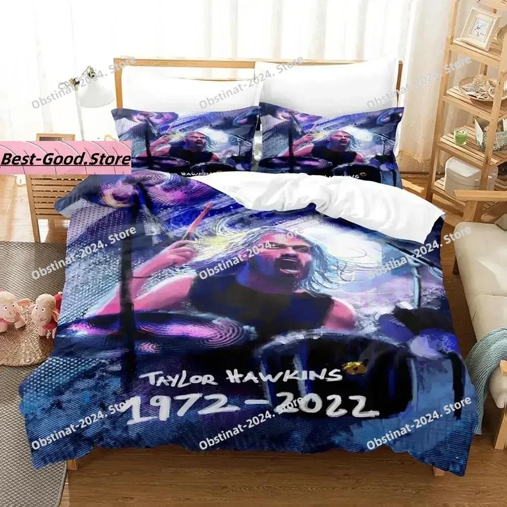Juego de Ropa de Cama Taylor Hawkins Individual Twin Full Queen King Size Juego de Cama para Dormitorio de Adulto Niño Juegos de Funda Nórdica Juego de Sábanas 3D