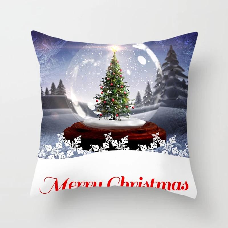 Home Decoration Christmas Snow Pillowcase Santa Claus Gift Fireplace Christmas Decoration Pillowcase