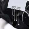 Long Bow Tassel Earrings Femininity Muse Internet Celebrity Delicate Diamond Double Face Skinny Earrings