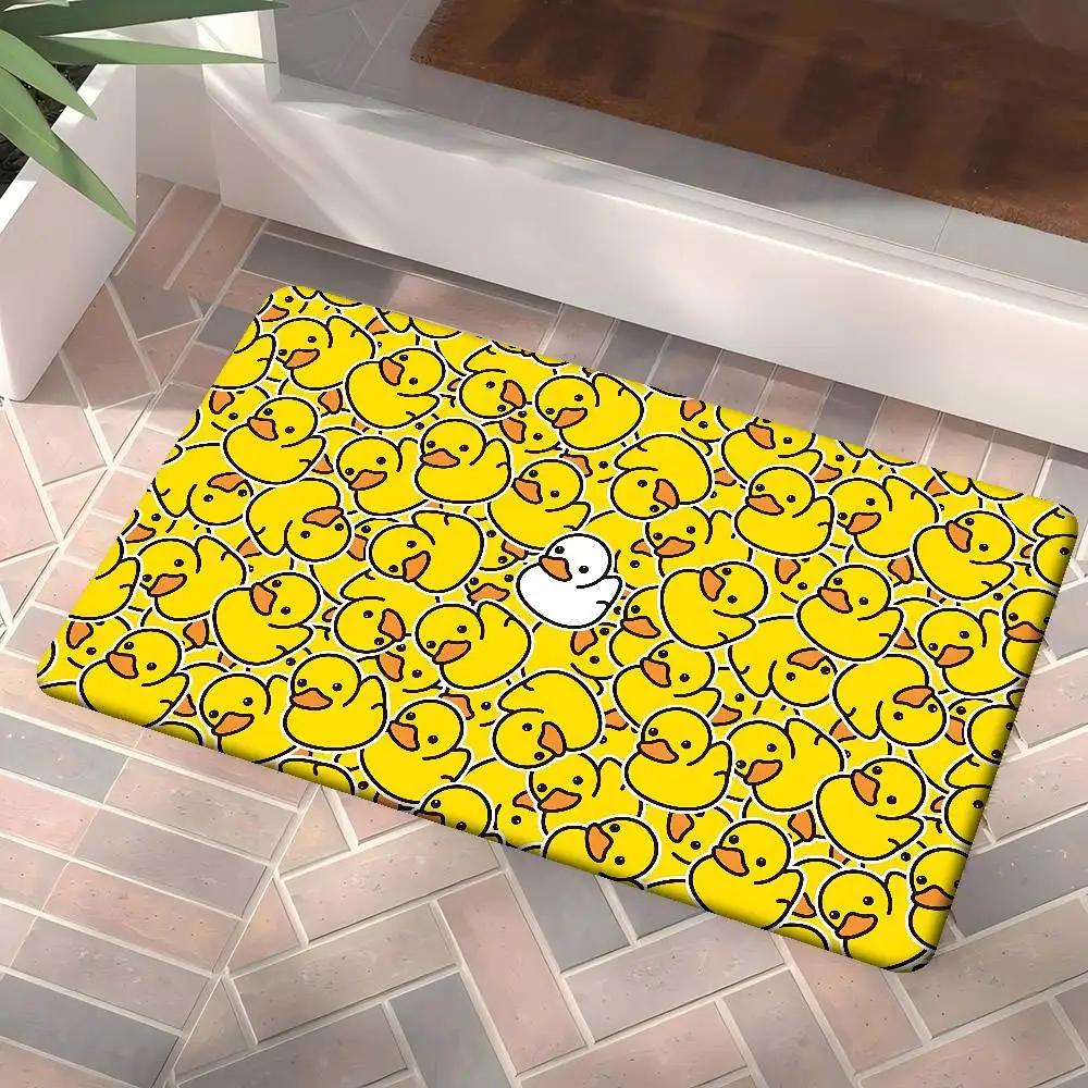 Yellow Duck Cartoon Pattern Floor Carpet Nordic Style Home Doormat Bathroom-Toilet Mats Bedroom Bedside Mats