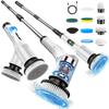 Electric Spin Scrubber Electric Scrubber with 8 Replaceable Brush Heads  Detachable Extension Handle Power Spin Scrubber Cord