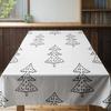 Moderner nordischer Weihnachtsbaumdruck Tischdecke Heimdeko Quadratisch Weiß Polyester Esszimmer Dekorative Decke 160X240Cm Neues Jahr