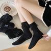Female Spring Summer New Style Sweet Lace Edge Bow In The Tube Pile Socks