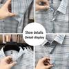 Hengyuanxiang Men's Ice Silk Business Casual Plaid Short Sleeve Shirt