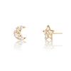 LUNNE 14k Gold Mini Halbmond Stern Zirkonia Ohrringe (14 Karat Gold) #ES26