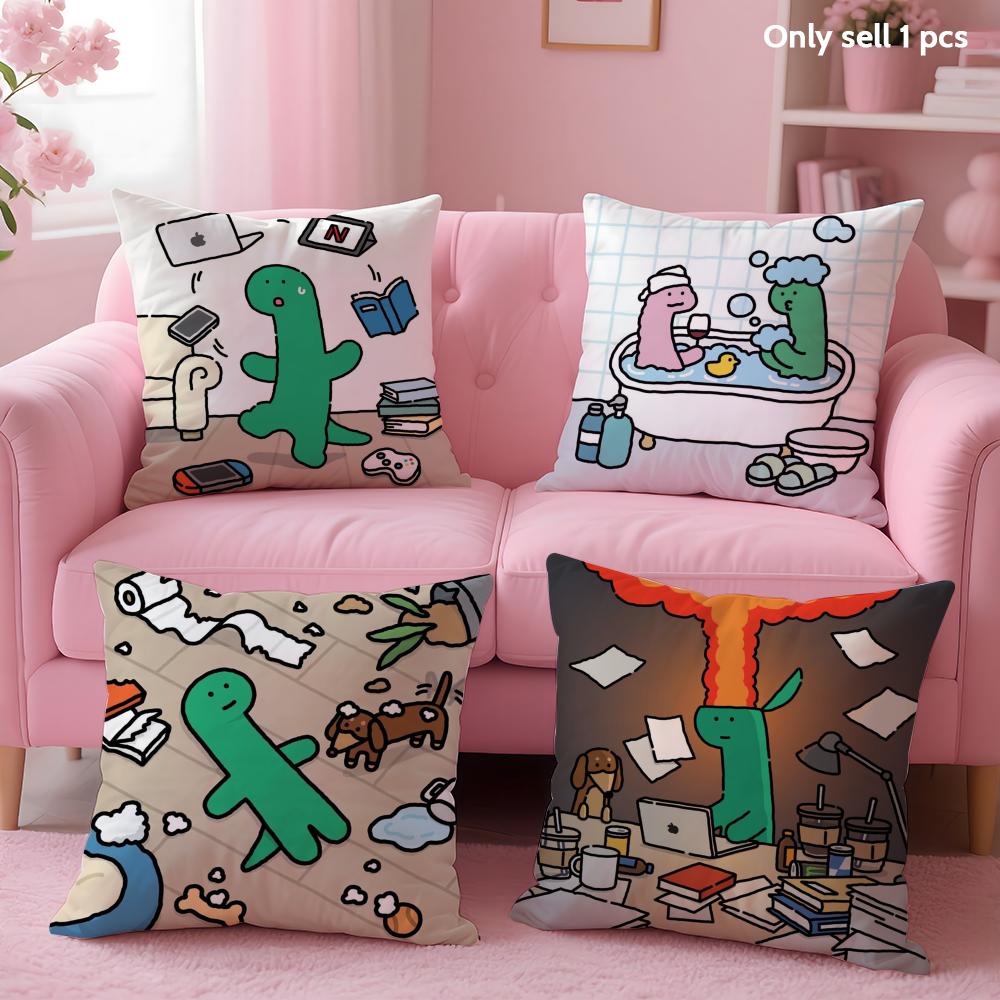 Cartoon Art Joguman Cushion Cover Soft Short Plush Double-Sided Printing Home Decor Machine Washable Pillow Case Gift