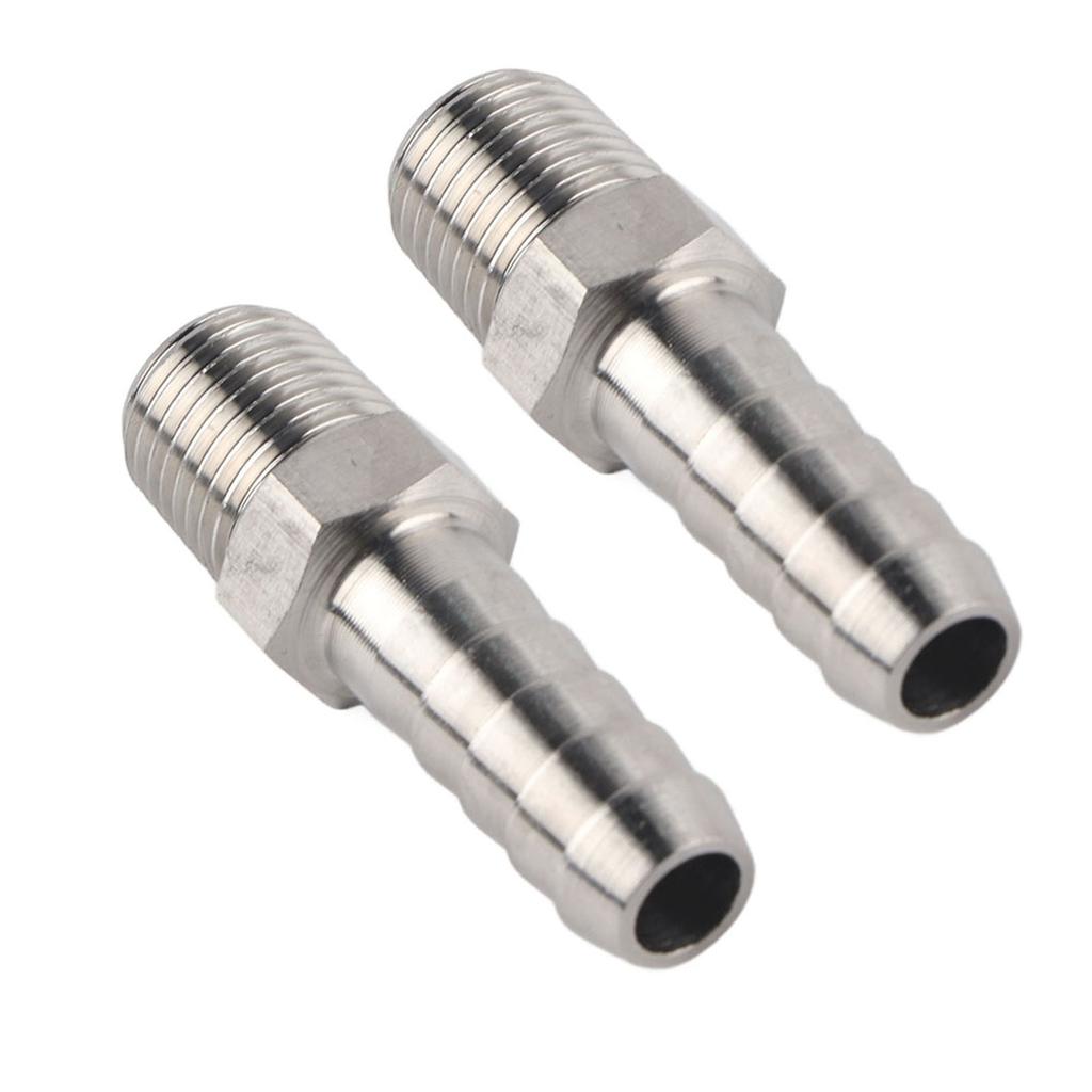 2 Stück 1 4 Zoll Edelstahl BSPT Außengewinde Verbinder Schlauchtülle Schnellkupplung Verbinder Rohrverschraubung(BSPT1 4 10mm )