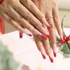 24 Stück Weihnachtskleidung Rüstung Schneeflocke Liebe Schneemann Maniküre Kurze Mandel Schleife Europäisch und Amerikanisch Lange Nagelstücke