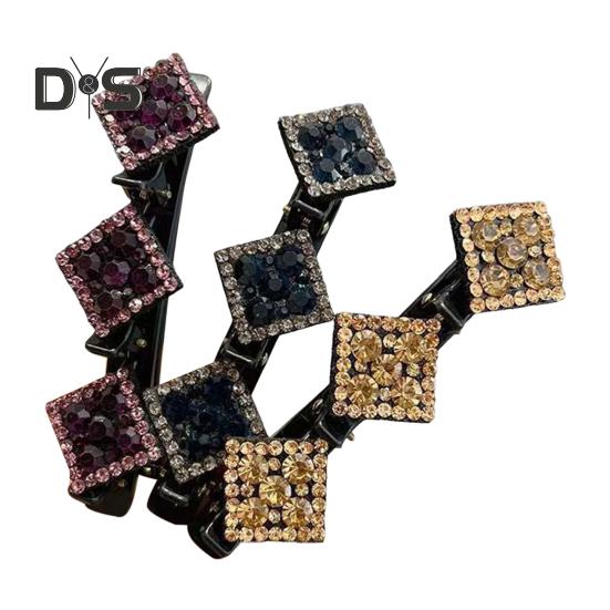 

3/4 шт. заколки для волос для девочек сверкающие стразы цветы декор шпильки для волос двухслойный дизайн челки шпильки аксессуары для волос F