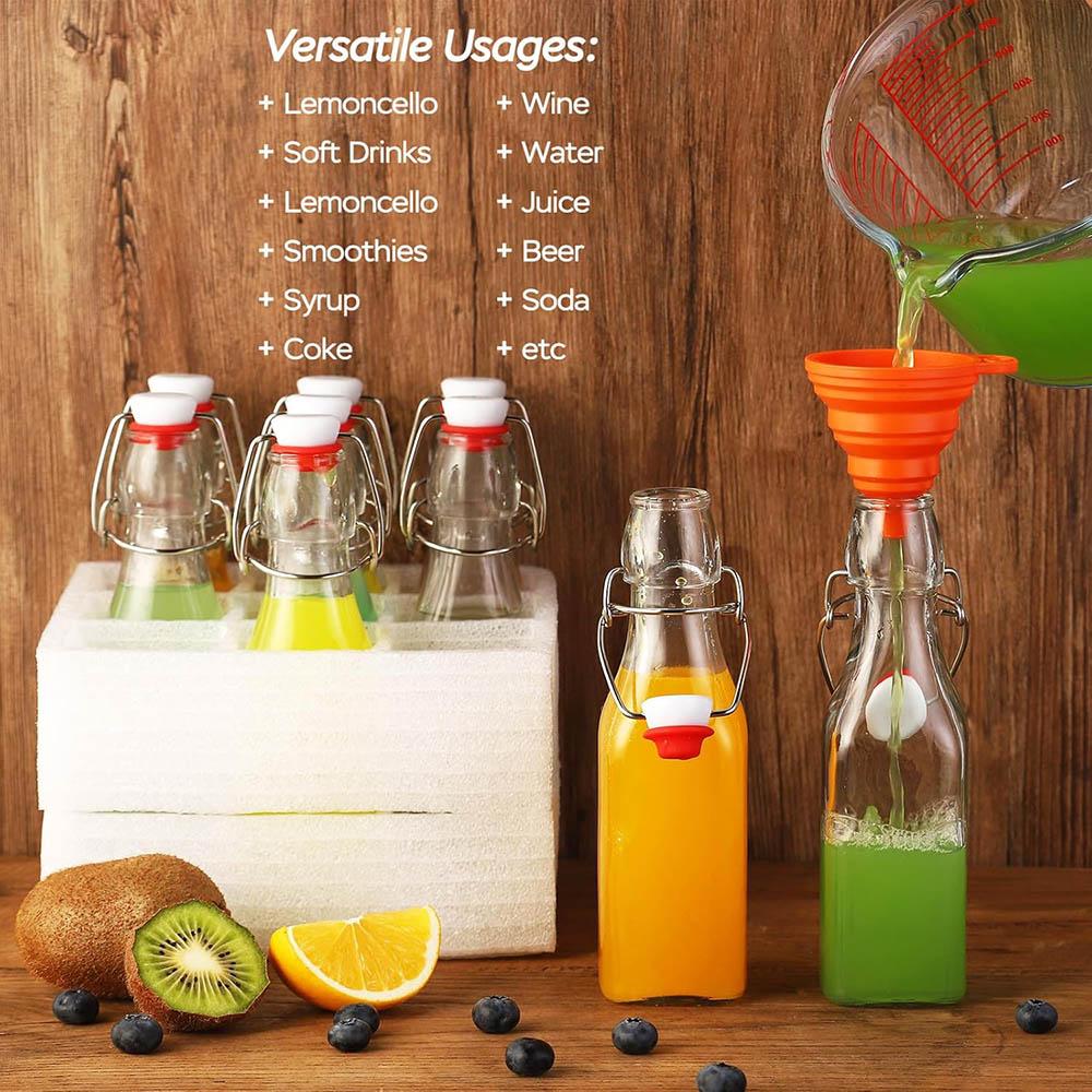 8oz flip top glass bottles,swing top glass bottles with lid for Home Brewing,2nd Fermentation,Kombucha,Vanilla,Extract,Juice