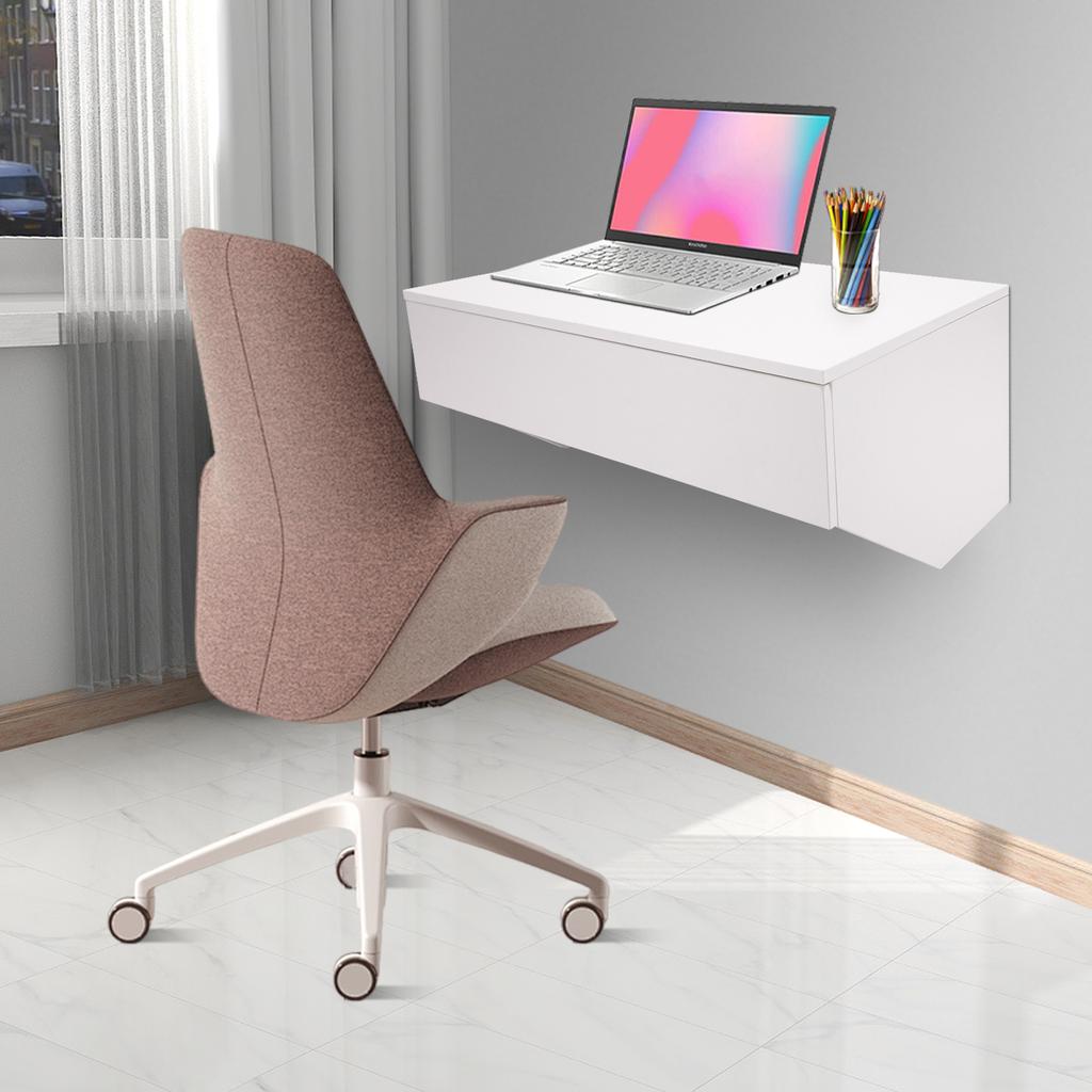 Wall Mounted Desk, Wall Mounted Desk with Pull Out Drawer, Floating Wall Organizer Rectangular Ecological Board for Homes,Office