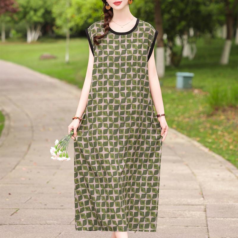

Women s Floral Print Sleeveless Maxi Dress, Loose Casual Summer Long Dress (XL-5XL) XL