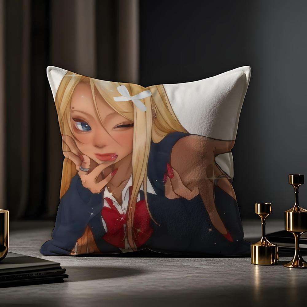 American-style Girls' Anime Cushion Cover Anti-dustmite Pillowcase Invisible Zipper Silky Short Plush Sofa Cushion Cover