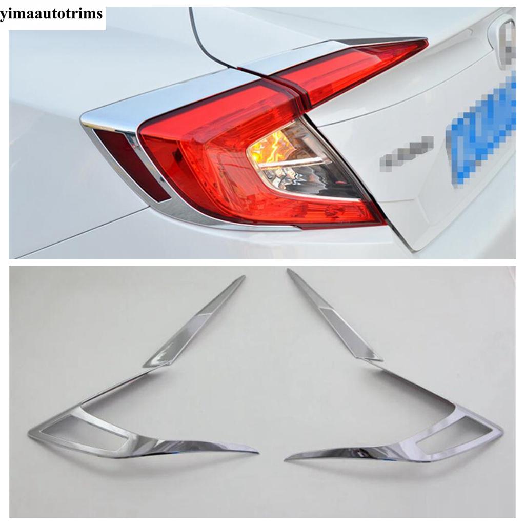 Rear Tail Light Lamp Eyebrow Eyelid Strip Decorative Sequ Cover Trim For Honda Civic Sedan 2016 - ABS Chrome Accessories