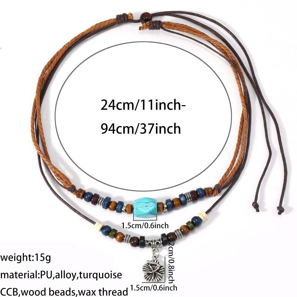 Retro Chinese Style Floral Woven Pendant Chain Necklace