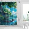 Artistic Landscape Shower Curtain, Digital Print, Water-Resistant Polyester, Hooks Included, Machine Washable, All-Season Decor