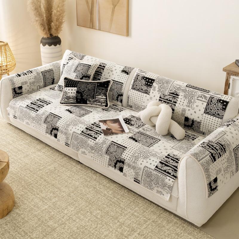 Leather Sofa Cushion Is Universal In All Seasons, Light Luxury And High-End Sense  New Spring And Summer Non-Slip Seat Cushion Cover Cover Cloth Towel