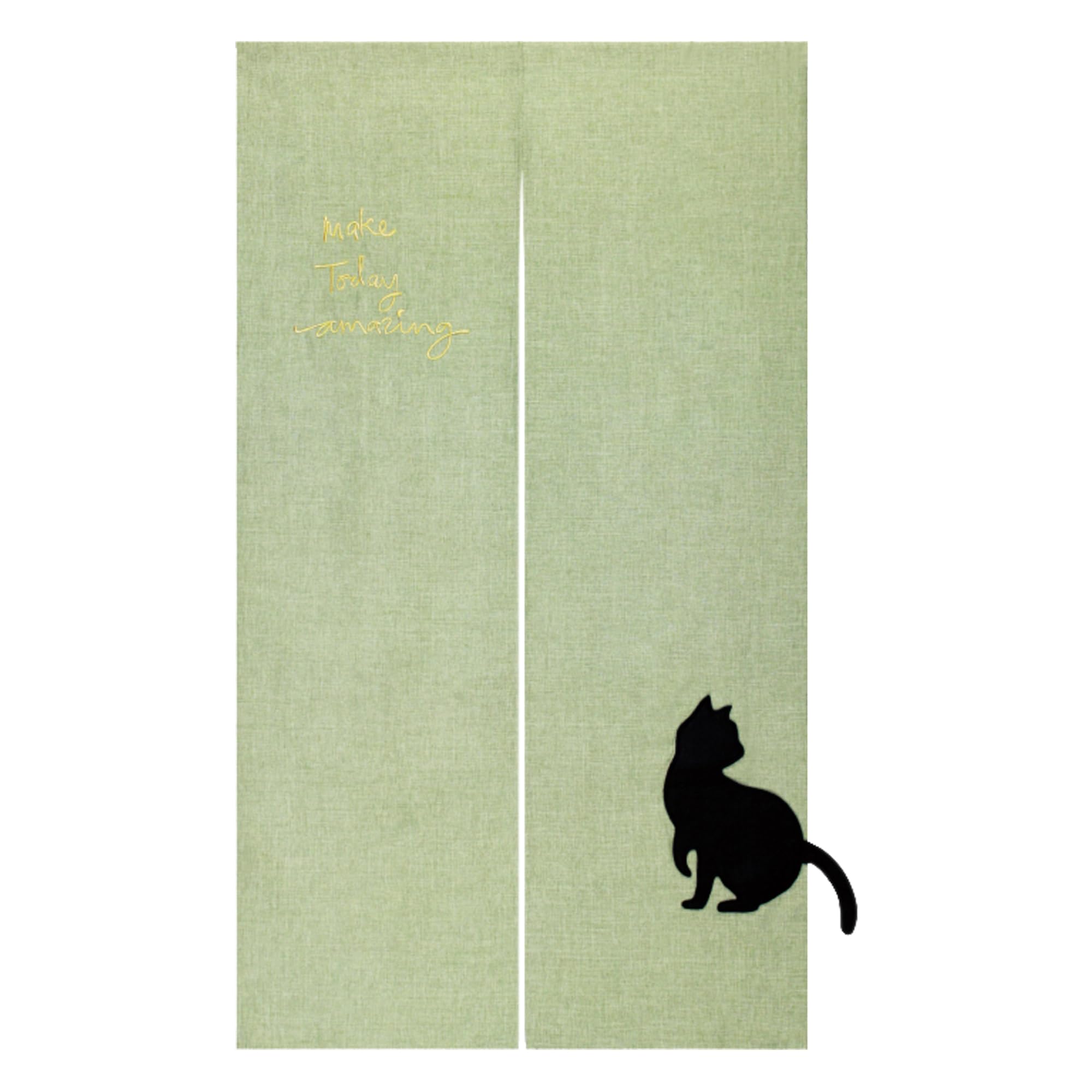 

Stylish Noren Room Privacy Solid Black Kitty 85x150cm Curtain, Divider, Curtain, Color, Muji, Cat, Appliqué, Natural, Appli-Cat, зелёный