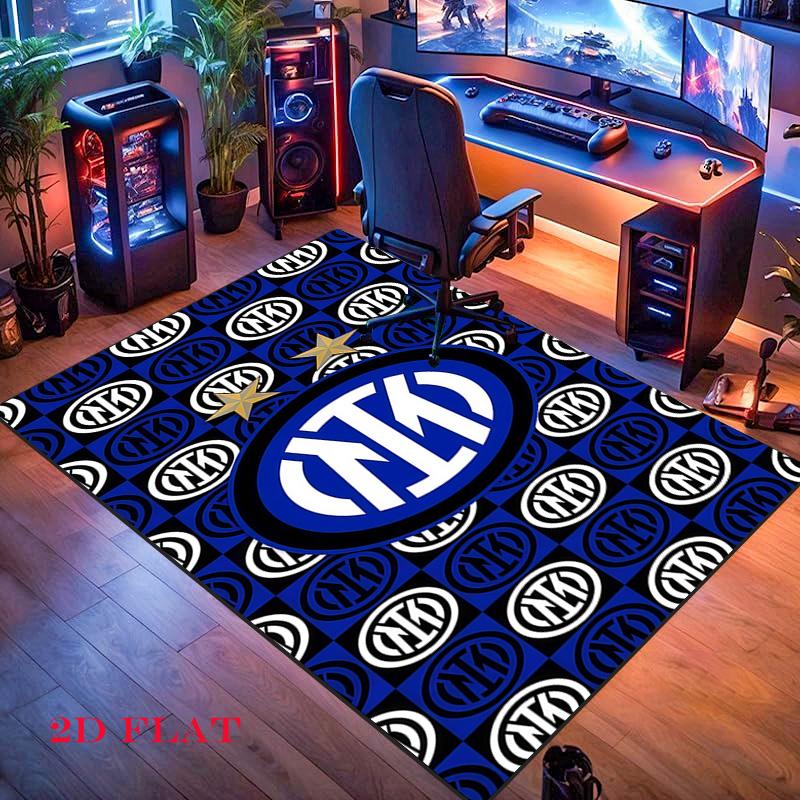 Inter Milan Logo Carpet Rug for Living Room Bedroom Home Sofa Decoration,Kids Play Nonslip Floor Mat