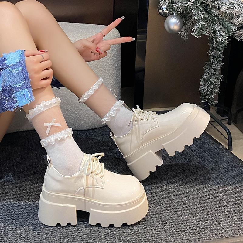 Fashion Women Spring New Black Platform Flats Shoes Women Loafers Slip on Boat Shoes Designer Casual Leather Oxfords 2025