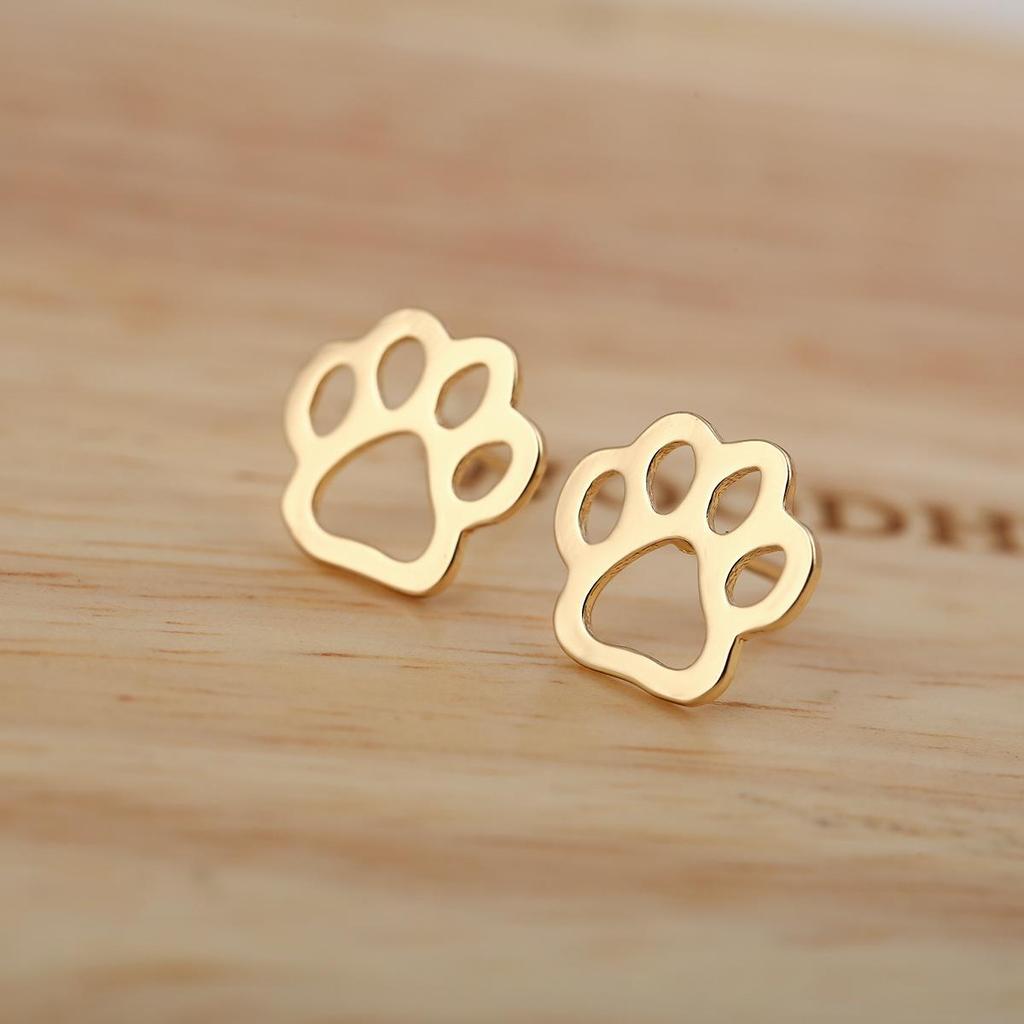Cute Bear Paw Earrings: Simple Animal Footprint Ear Accessories