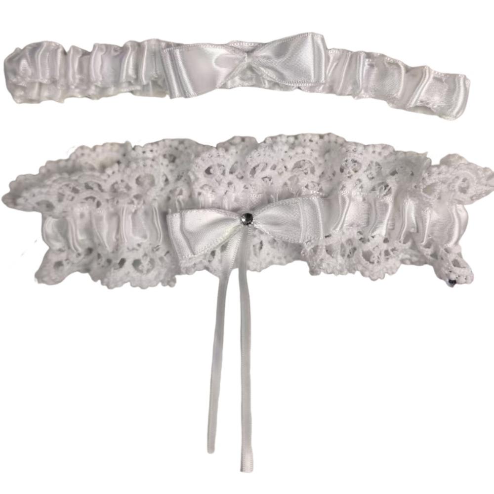 Ruffled Lolita Leg Rings Set Elastic Sexy Leg Loop Fashion Bride Garter Belt JK Accessory