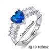 Luxury Blue Zirconia Hollow Butterfly Ring for Women Rhinestones Heart Flower Bow Crown Finger Ring Charms Engagement Jewelry