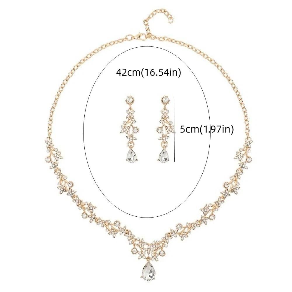 Elegant Rhinestone Jewelry Set Sparkling Crystal Bridal Necklace Bridal Accessories  Bridal Wear