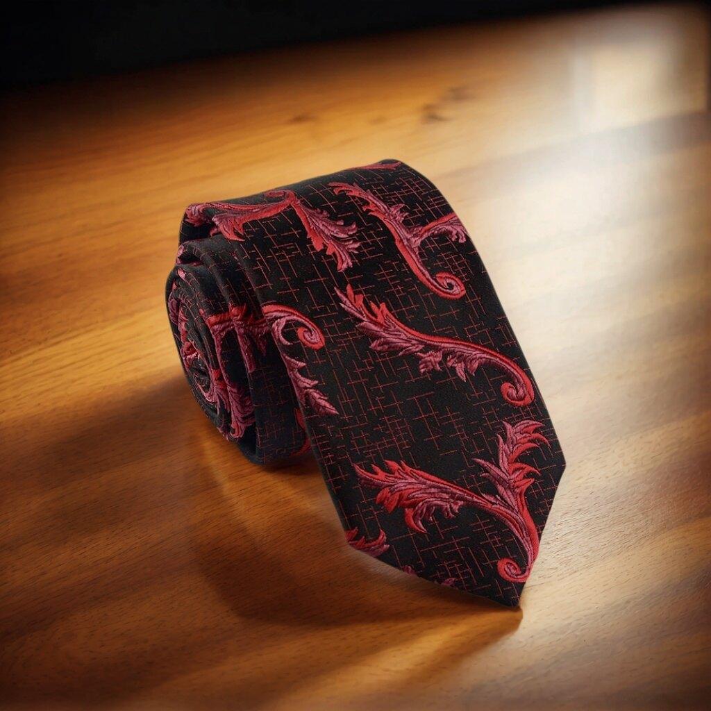 

6cm Narrow Ties Three-dimensional Embroidered Pattern Formal Groom Wedding Tie Casual Ties вина червоного кольору