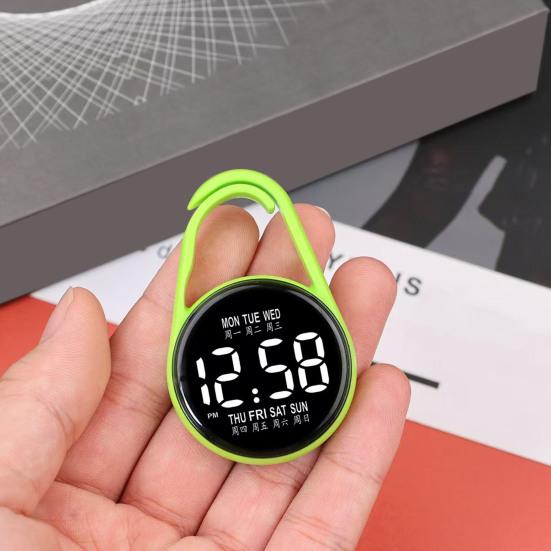 Examination Keychain Digital Watch Pocket LED Touch Watch Portable Clip-On Watch for Belt Backpack Students School Exams
