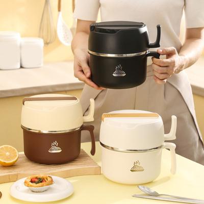 2300ml Durable Snack Cup with Lid Stainless Steel Pack Rice
