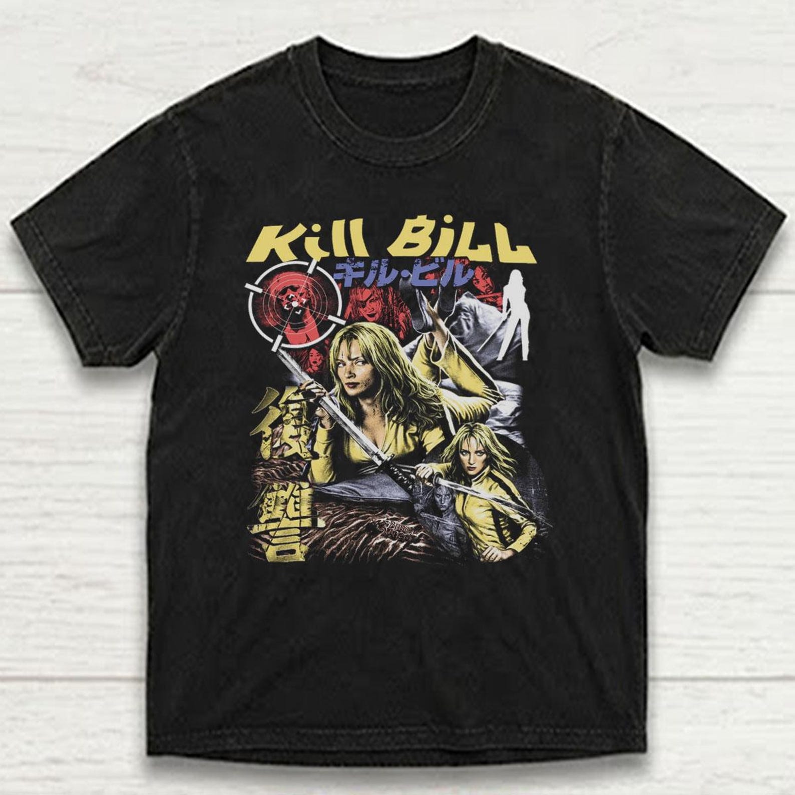 Kill Bill Japanese Graphic T-Shirt | Rock Music Graphic Tee |Unisex Tee 2XL