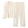 Smomo Cotton Long Sleeve Pajamas and Gentle On the Loose and Perfect for Loungewear or Hospital and Fall Women's 100% Set, Lightweight, Breathable,
